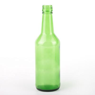 China Korean Standard 360 ml SOJU Glass Screw Cap Green Korean Bottle for sale