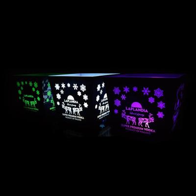 China LED Color RGB Multiple Square Viable Light Glowing Champagne Beer Buckets Ice Cooler Wine Vodka Bucket for sale