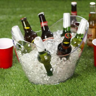 China Viable Classic Ice Bucket Party Champagne Whiskey Vodka Cooler Plastic Clear Acrylic Ice Buckets for sale