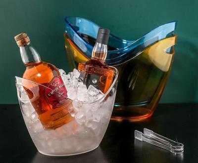 China 2022 Sustainable Clear Champagne Wine Vodka Beer Cooler Buckets Of The Hottest Food Grade Plastic Bucket for sale