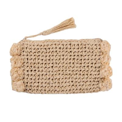 China 100% Eco-friendly Handmade Crochet Raffia Straw Clutch Bags for sale