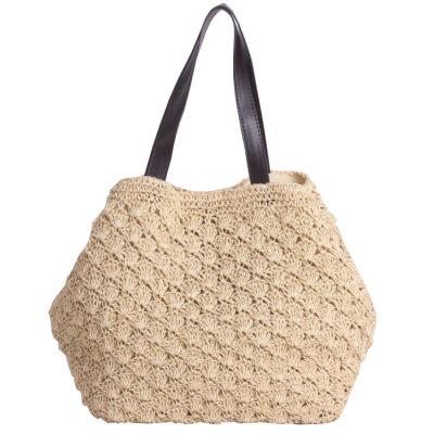 China Raibow Paper Straw Bag HIFA Crochet Paper Straw Beach Handbag Paper Stroth Tasche for sale