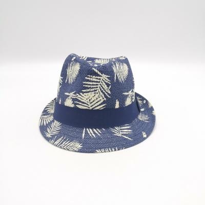 China Picture Raffia Boy's Summer Fedora Straw Hat Kids Straw Hat for sale