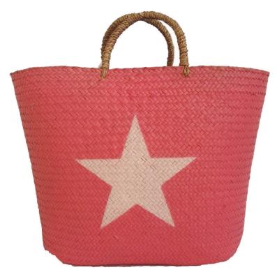 China Star Print Star Print Plant Plankton Natural Straw Beach Bag for sale