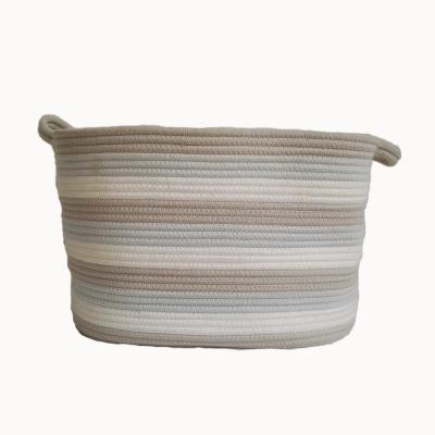 China Sustainable Home&Garden Round Doll Basket Cotton Rope Storage Basket for sale