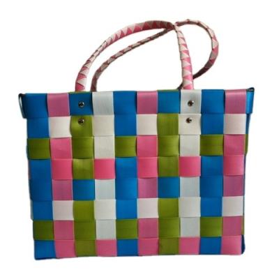 China Viable Plastic Woven Shopping Basket for sale