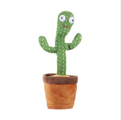 China Earlier Education Hot Sale Factory Electric Dancing Cactus Plush Stuffed Toy Can Sing and Record for sale