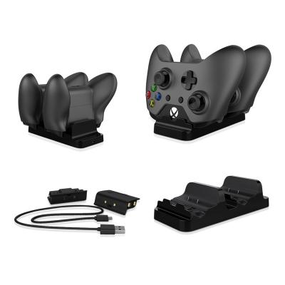 China Dual Fast Charger Dock Station Rechargeable Batteries Charger+2 Battery Pack+USB Cable For X BOX ONE Game Controller for sale