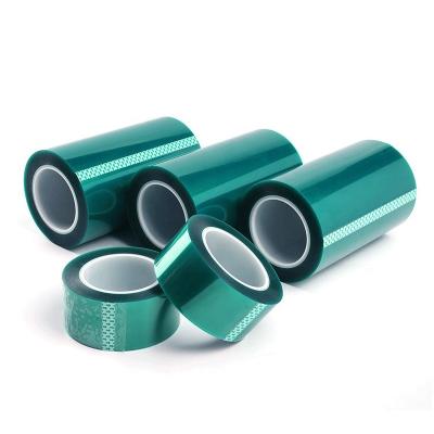 China New Energy Cell Battery Polyester Tape Green PET Spray Paint Sublimation Tape High Temperature Tape Heat Resistant Protective Film Tape for sale