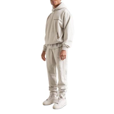 China Custom Cotton Vintage Oversized Elasticated Logo Breathable Tracksuits Washed Sweatsuits Sets Unisex Sweatpants And Hoodies Set Men for sale