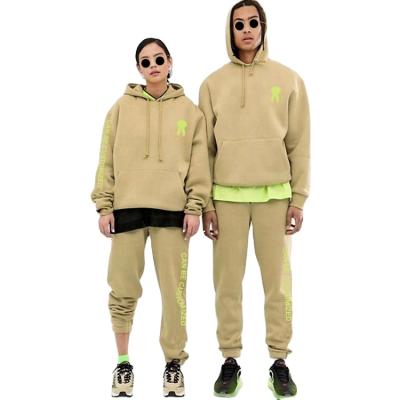 China Anti-Wrinkle OEM Wholesale White Sweatsuit Fashion Unisex Oversized Custom Cotton Sweat Suits Men Tracksuit for sale