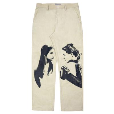 China Breathable High Street Custom Printed Straight Leg Pants Casual Hip Hop Slacks Pants For Men for sale