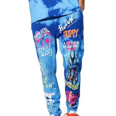 China Plus Size Custom Logo Male Harem Pants Flame Printed Joggers Streetwear Graphic Tie Dye Sweatpant for sale