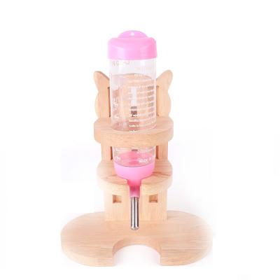 China 80/120ML Small Woodiness Animal Feeder Water Dispenser Rabbit Guinea Pig Hamster Automatic Water Dispenser for sale