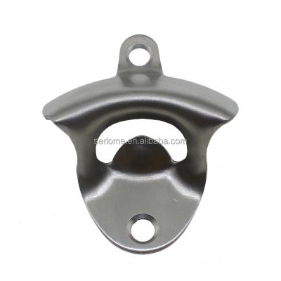 China Viable Brushed End Stainless Steel Beer Wall Mount Bottle Opener With Screws for sale