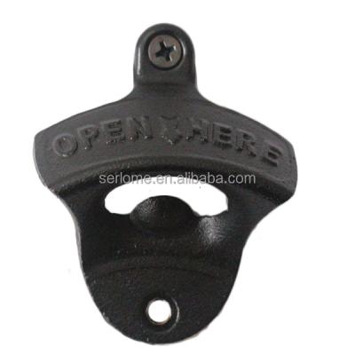 China HERE Wholesale Stored OPEN Cast Iron Wall Mount Beer Bottle Opener for sale