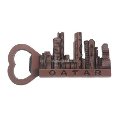 China Europe Customized Zinc Alloy Metal Qatar Souvenir Antique Copper Fridge Magnet for sale