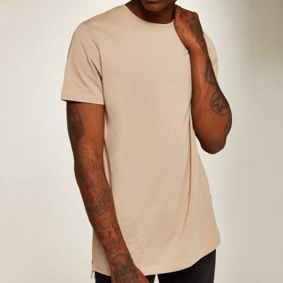 China Anti-pilling White Anti-shrink Beige Special Bottom T-shirt Aplet Cotton Men's Casual T-shirt for sale