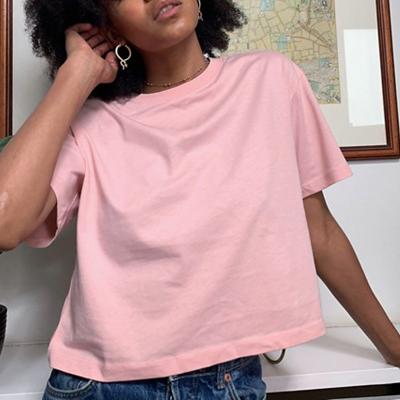 China OEM Service Anti-Shrink 100% Cotton Summer Blank T-shirt Custom Crop Top Women's T-Shirts for sale