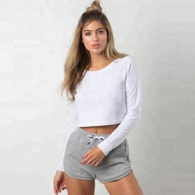 China Custom High Quality Longsleeve Tops Anti-Wrinkle OEM Crop Casual White T-shirt White T-shirt for sale