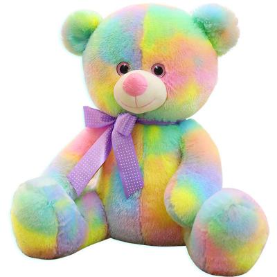 China Soft Plush Toy Custom Rainbow Soft Plush Teddy Bear Toy For Girl Gift for sale