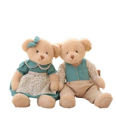 China New promotion stuff style couples plush Teddy Bear Toy With Clothes for sale