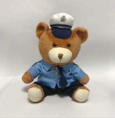 China Eco-friendly material wholesale hot sale custom plush plush police bear kids animal toy for sale