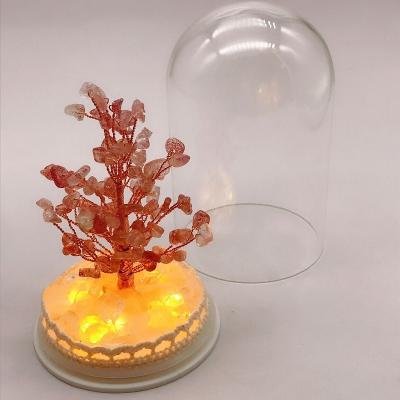 China Citrine Tree Nice Of Life Europe Natural Strawberry Quartz Tree With Rough Gem Stone Base Wonderful Home Decoration Gifts for sale