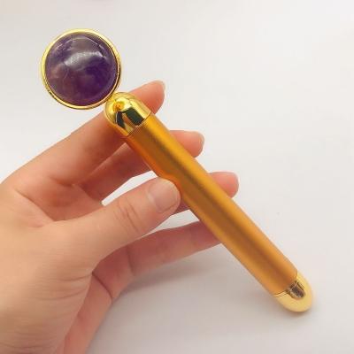 China Face Natural Amethyst Energy 24k Electric Portable Beauty Bar For Facial Massager for sale