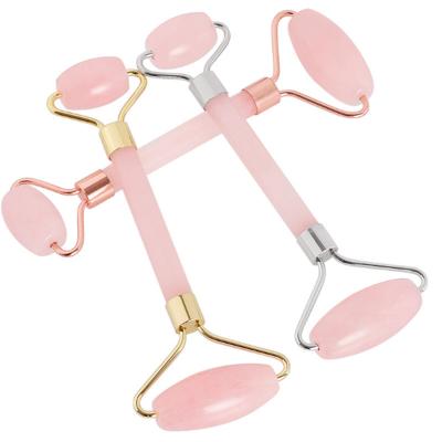 China Wholesale Face Rose Face Massage Roller Quartz Stone Beauty Roller for sale