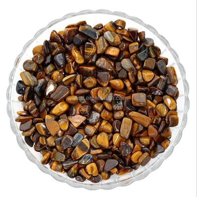 China Wholesale Natural Tiger Eye Stone Irregular Crushed Cat Eye Stone for sale