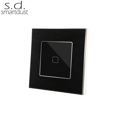 China Tempered Glass Panel Tactil 2 Way 1 Way Strip Glass Panel Frame Wall Smart Home Smart Home Aluminum Light Switch for sale