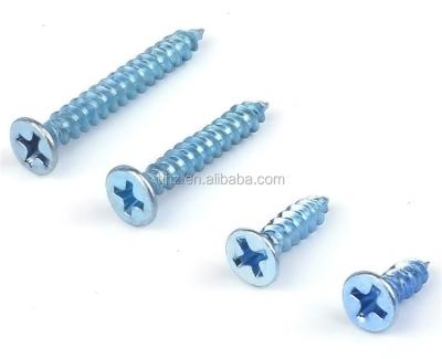 China Flat Head Phillips Drive Zinc CR3 Flat Cross Recessed Countersunk Head Wood Screws for sale