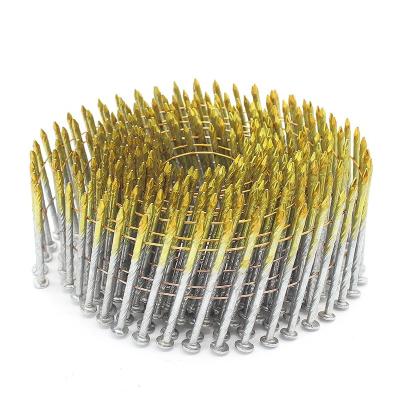 China Flat Yellow Coated Wire Paddle Clavos Helicoidales Screw Nails For Paddles for sale