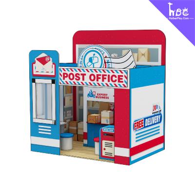 China Multi Colored Children Mini House Post Office For Indoor Playgournd Park for sale