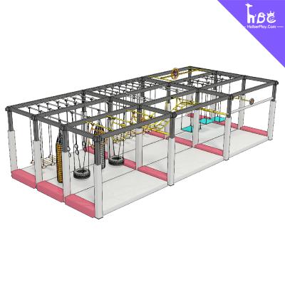 중국 다채로운 놀이터 닌자 코스 장애물 코스 놀이터 장비 판매용