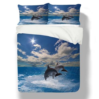 China 3D Drop Shipping Dolphin 3D Comforter Cover Set Twin Bed Sets Boys Girls Bedding Home Beds Comforters Quilting Coverlets Suit for sale