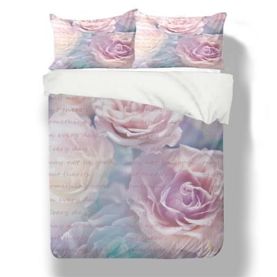 China 3D Rose 3D Quilt Set King Bed Sets Doubles Girls Kids Quilt Cover Bedspread Home Textiles Beds Comforters for sale