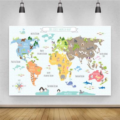 China Backdrop Animal Printing Support Customization Dropship 3D Cartoon Card Thin Vinyl Customize Birthday Party Decor Photographic Background for sale