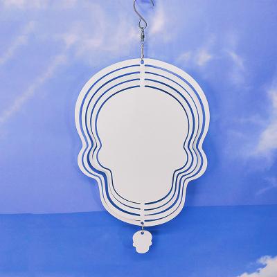 China Custom Printing Garden Decoration Hanging Creative DIY Plain White Metal Aluminum Masks Sublimation Wind Chimes For Halloween for sale