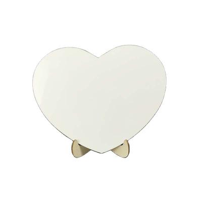 China Custom Printing Heart Shape Photo Frame Perfect Gift For Love Blank Wooden Photo Board MDF Tile for sale