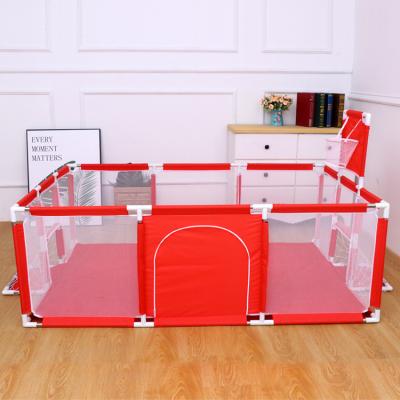 China New Design Safety Modern Multifunctional Soft Cloth Kids Safety Indoor Play Yard Fence Baby Playpen Red Color 120*180cm for sale