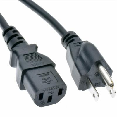 China COMPUTER Factory Direct Approved 3 Pin Prong Plug Cable 3Pins Fork Extension Cable Computer Power Cord for sale