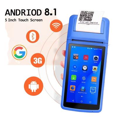 China Hot sale 2g 3g 4g android pda pos terminal thermal printer barcode scanner with wifi blue tooth mobile gps pos machine 8GB for sale