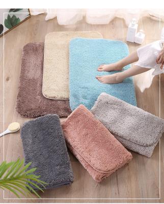 China Durable High Plush Thickening Anti Slip Bath Mat Non Slip Water Absorption Memory Foam Mat For Bathroom Bathroom Covers for sale