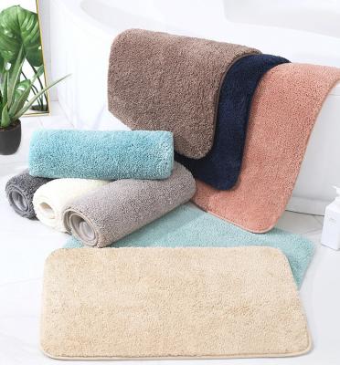 China Shaggy Washable Sustainable 40*60CM Non Slip Bath Mats And Rugs Sets Tub Shower Room Water Absorbent Plush Mats for sale