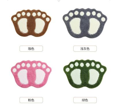 China Sustainable Water Absorbent Bath Mat Big Feet Anti Slip Floor Mat Machine Washable Microfiber Shaggy Bathroom Covers for sale