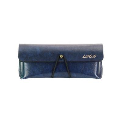 China .eco-friend Fashionable Blue Glass Case Customized PU Glass Case Fishon Hard Leather Sunglasses Case for sale