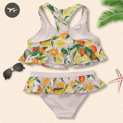 China Custom Cute Breathable Cute Pattern Two Piece Bikini Swimsuits Baby Kids Children Summer Swimwear Kids Girls Swimwear for sale