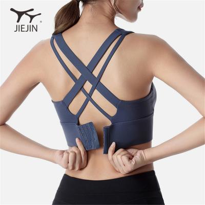 China Lightweight High Print Women Cross Top Back Strappy Women Plus Size Sports Bra For Women for sale